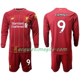 Divisa di Calcio Liverpool Firmino 9 Bambino Prima 2019/2020 Manica Lunga